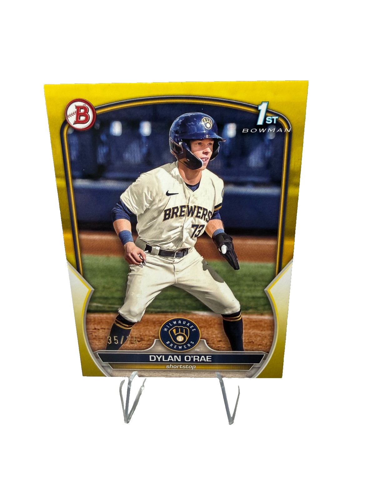 Dylan O'Rae 2023 Bowman 1st Paper Yellow /75 #BP-143 Brewers