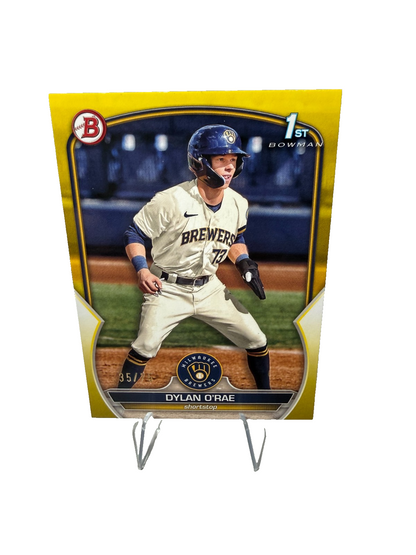 Dylan O'Rae 2023 Bowman 1st Paper Yellow /75 #BP-143 Brewers