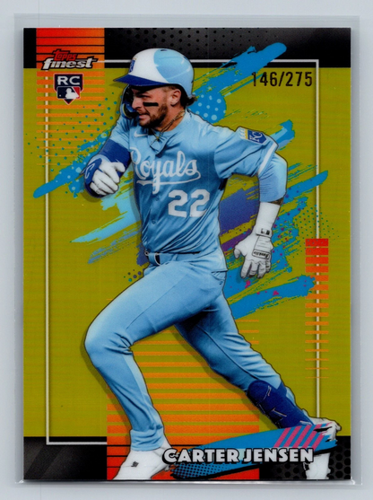 Carter Jensen 2026 Topps Finest Uncommon Yellow Refractor RC /275 #124 Royals