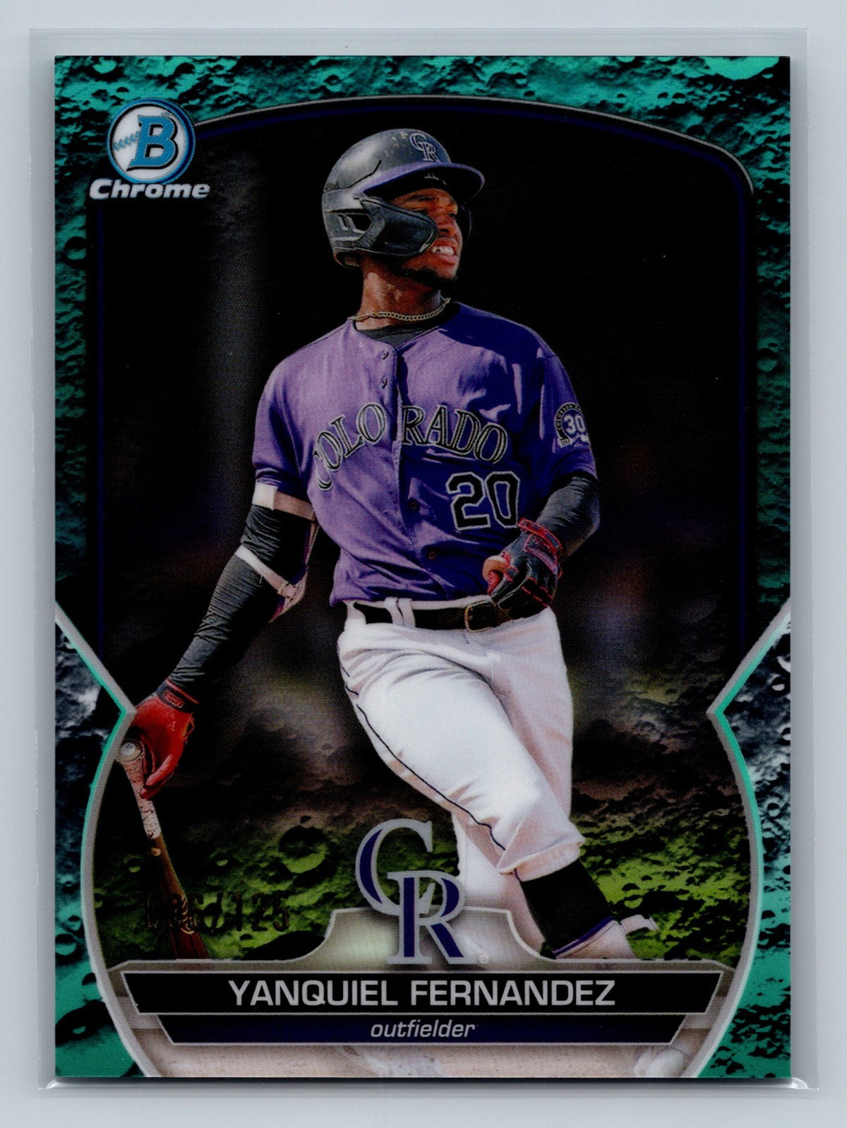 Yanquiel Fernandez 2023 Bowman Chrome Prospect Aqua Lunar Refractor /125 #BCP-30