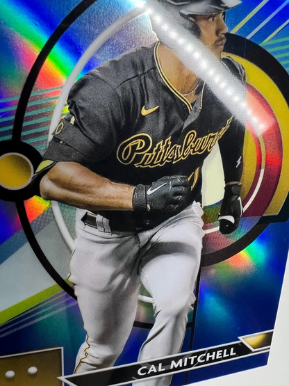 Cal Mitchell 2023 Topps Finest Blue Refractor RC /150 #31 Pirates
