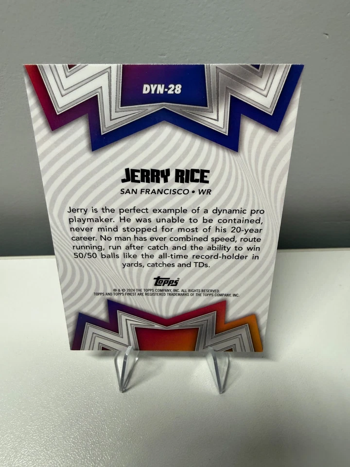 Jerry Rice 2024 Topps Finest Dynamos Purple Refractor /125 #DYN-28