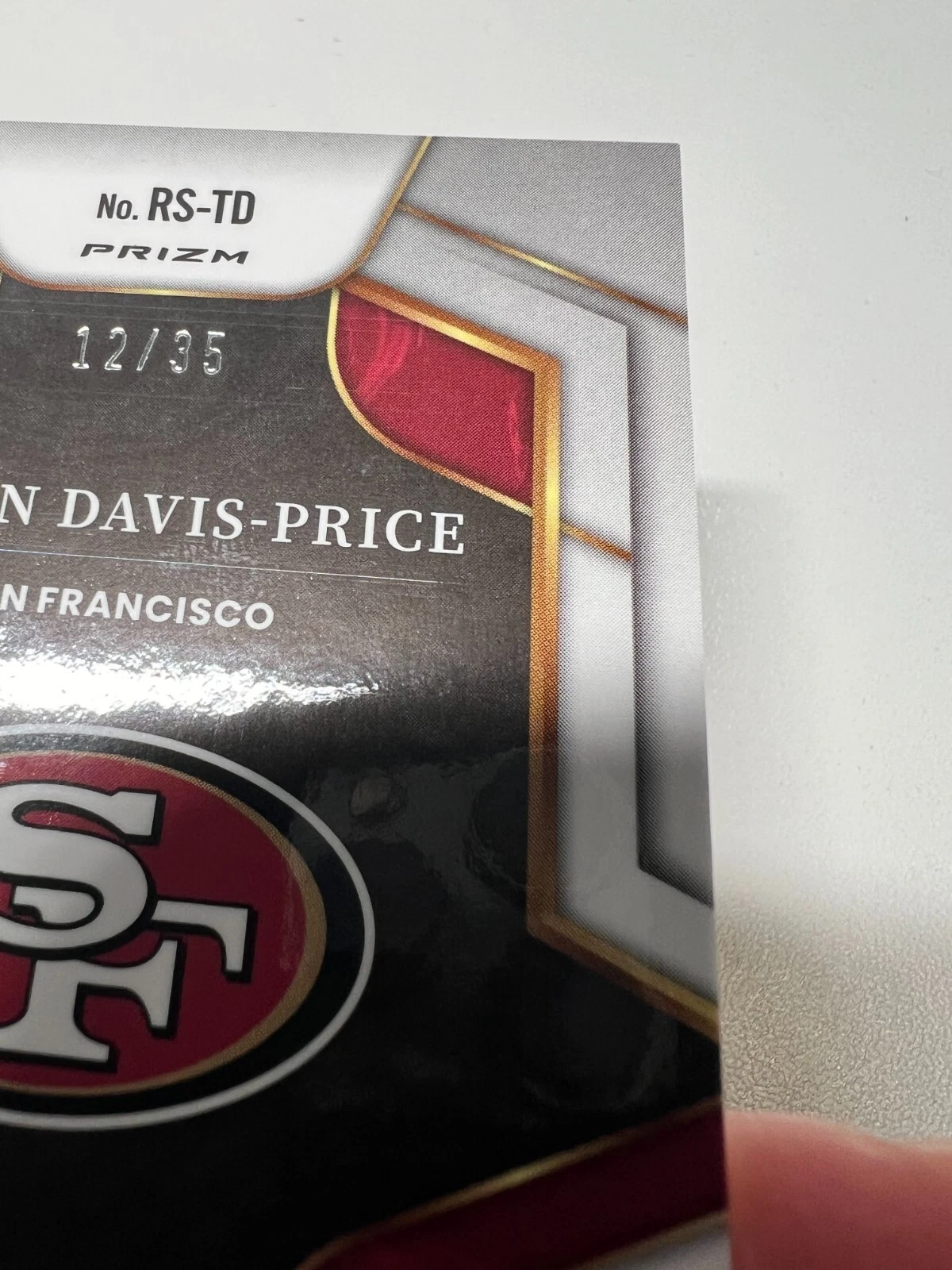 Tyrion Davis-Price 2022 Select White Prizm RC Auto /49 #FS-TD 49ers