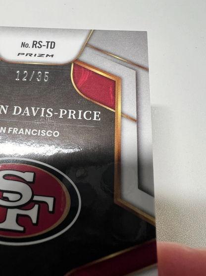 Tyrion Davis-Price 2022 Select White Prizm RC Auto /49 #FS-TD 49ers