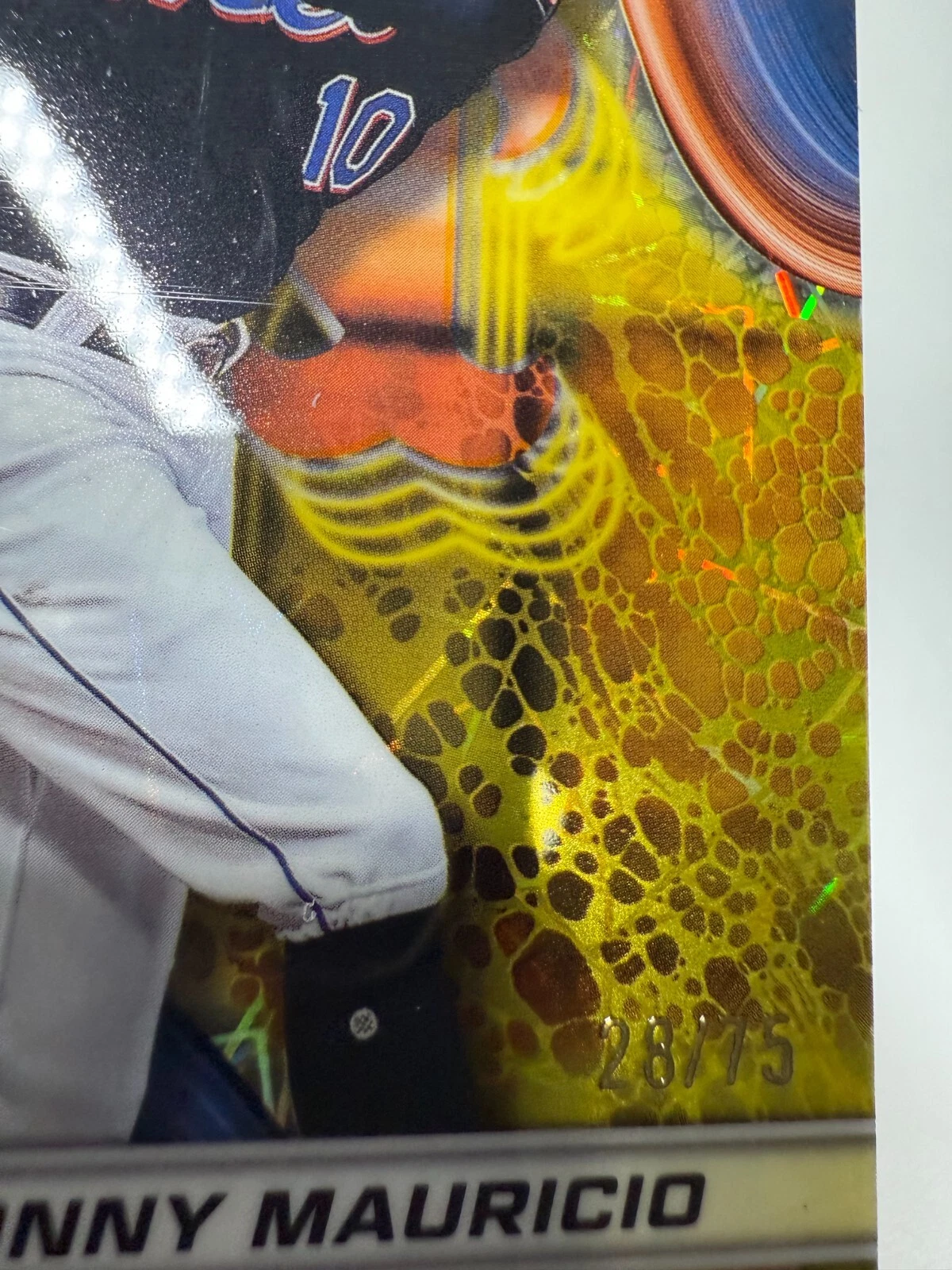 Ronny Mauricio 2024 Bowman's Best Yellow Lazer Refractor RC #41 Mets