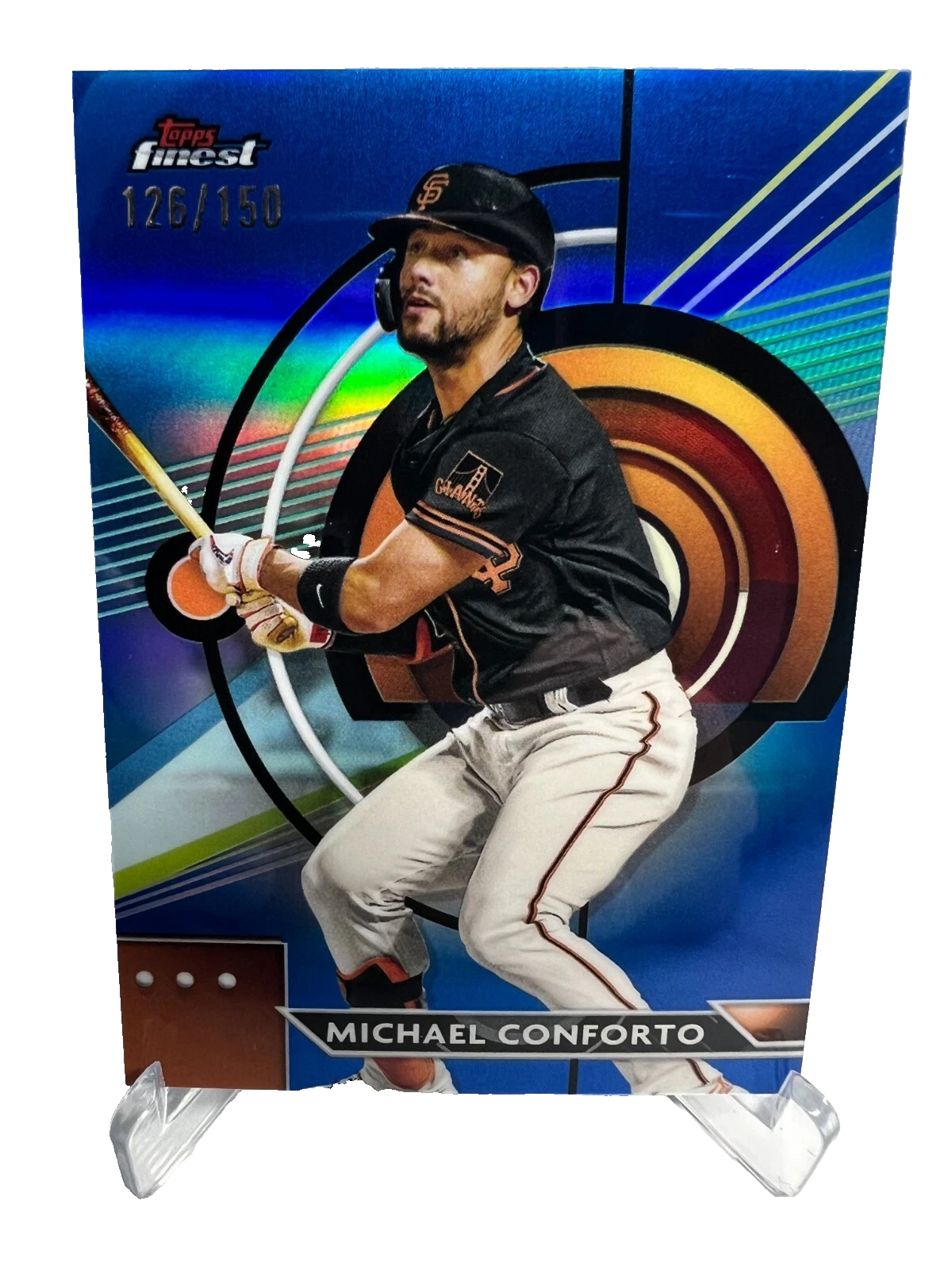 Michael Conforto 2023 Topps Finest Blue Refractor /150 #45 Giants