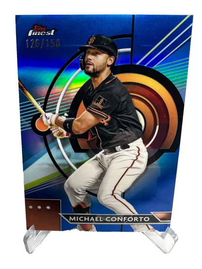 Michael Conforto 2023 Topps Finest Blue Refractor /150 #45 Giants