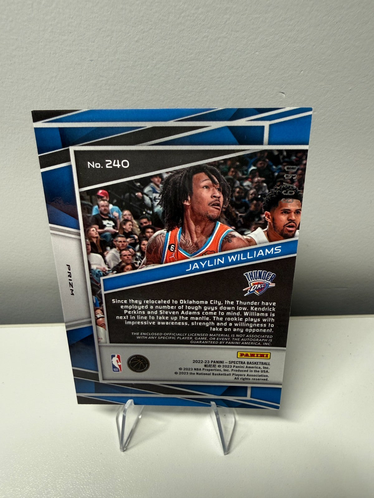 Jaylin Williams 2022-23 Panini Spectra Celestial Prizm RPA /99 #240