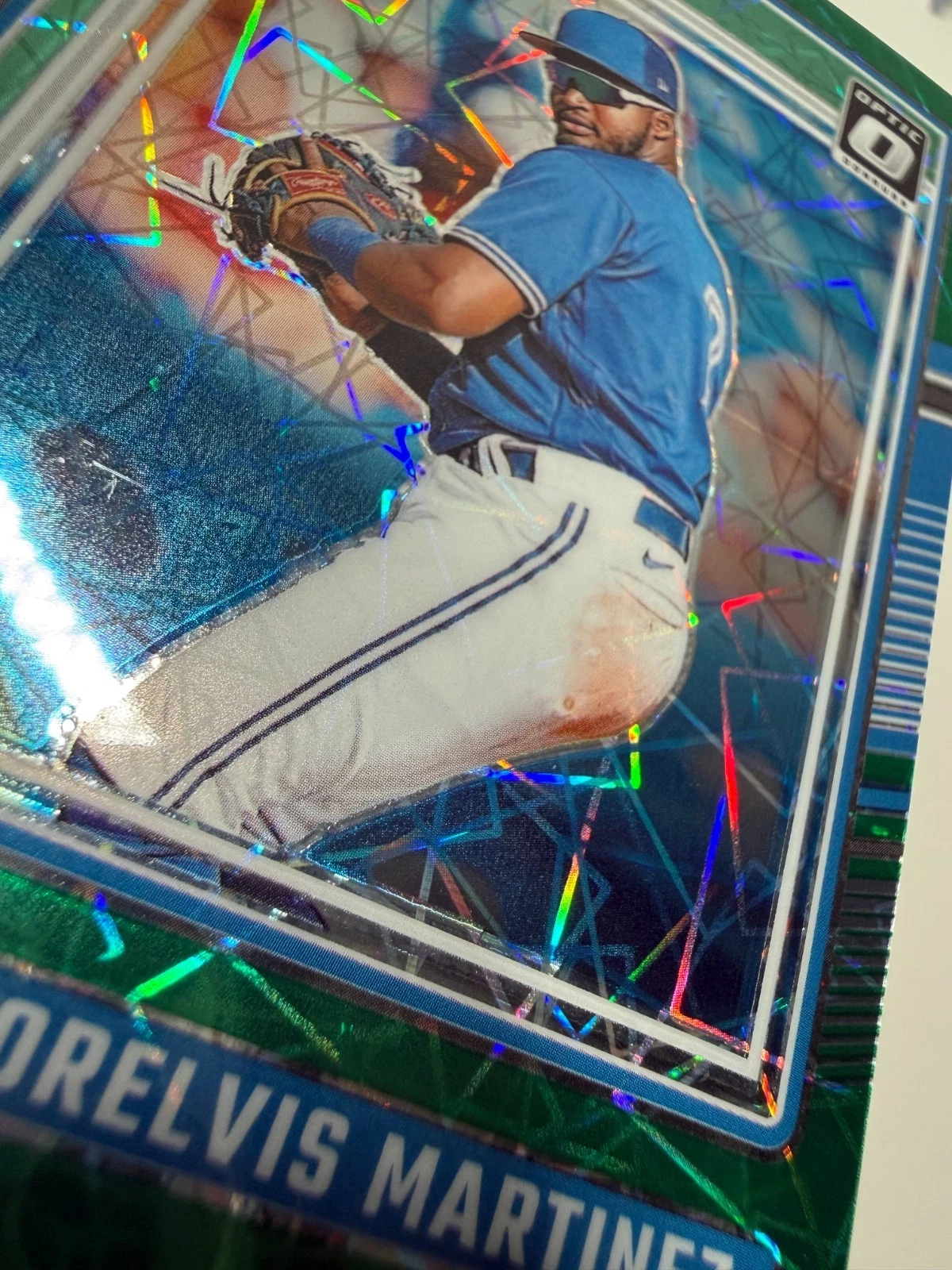 Orelvis Martinez 2024 Panini Donruss Rated Prospect Green Lazer Prizm /149 #180