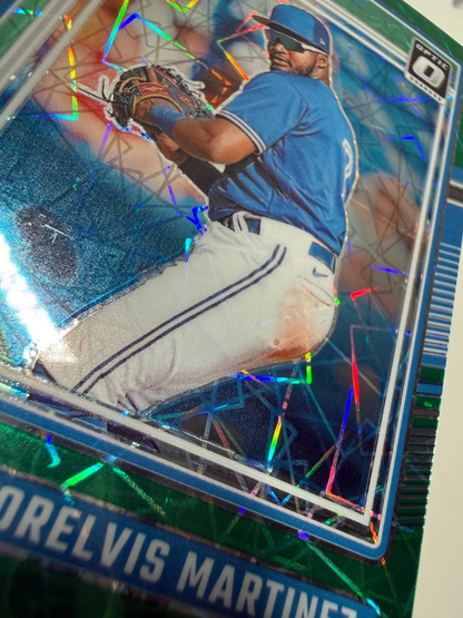 Orelvis Martinez 2024 Panini Donruss Rated Prospect Green Lazer Prizm /149 #180
