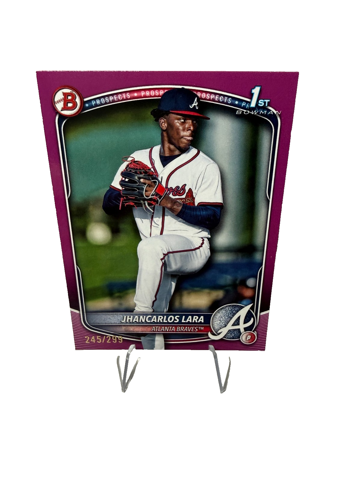Jhancarlos Lara 2025 Bowman 1st Paper Fuchsia /299 #BP-126 Braves