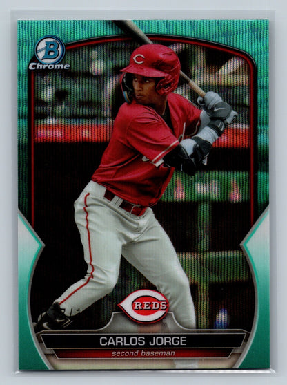 Carlos Jorge 2023 Bowman Draft Chrome Aqua Wave Refractor /125 #BDC-105 Reds