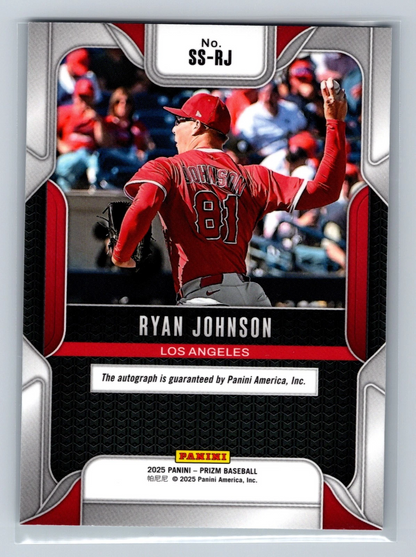 Ryan Johnson 2025 Panini Prizm Sensational Signatures Auto RC #SS-RJ Angels