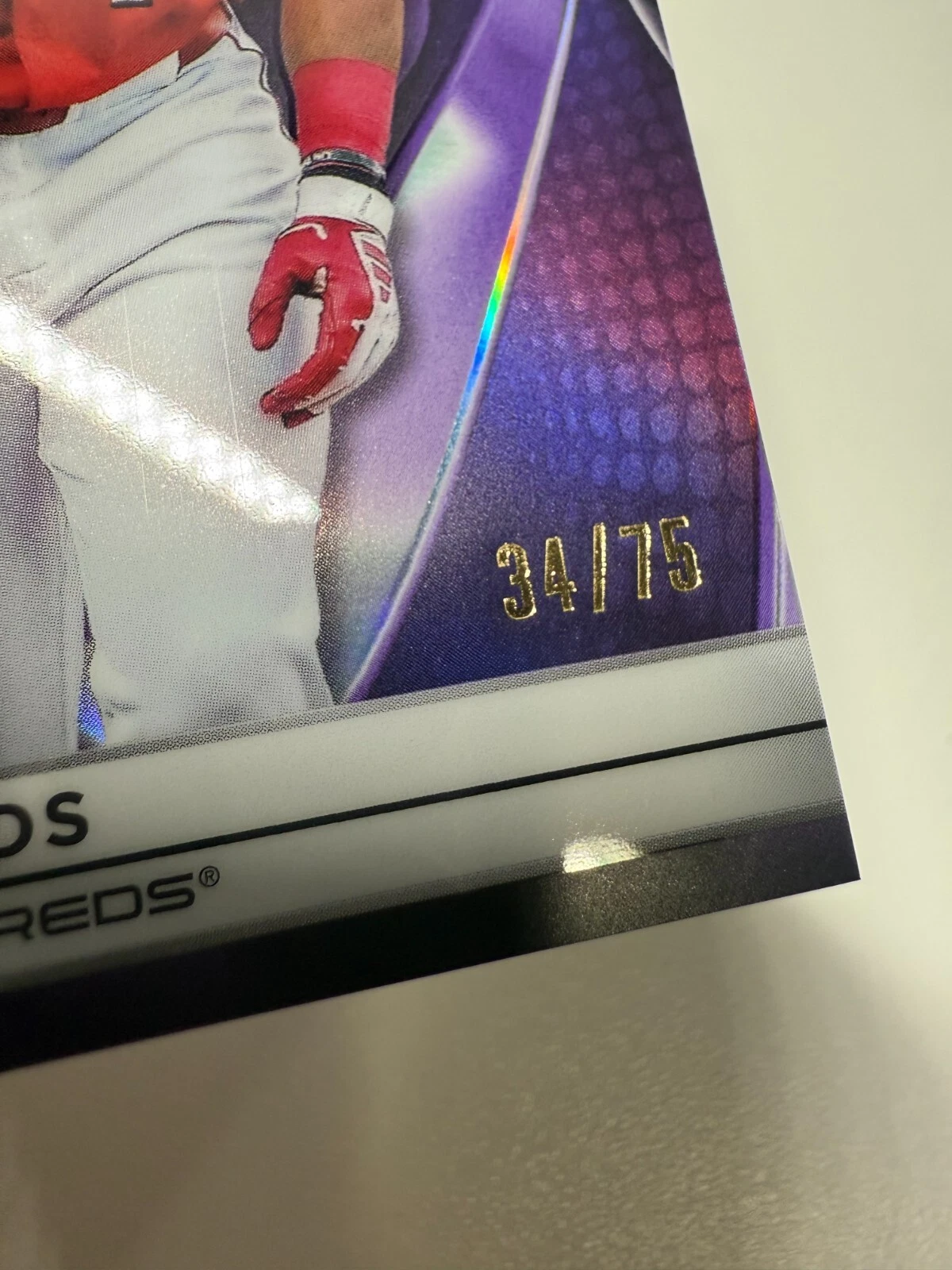 Rece Hinds 2025 Topps Chrome Black Purple Refractor RC /75 #149 Reds
