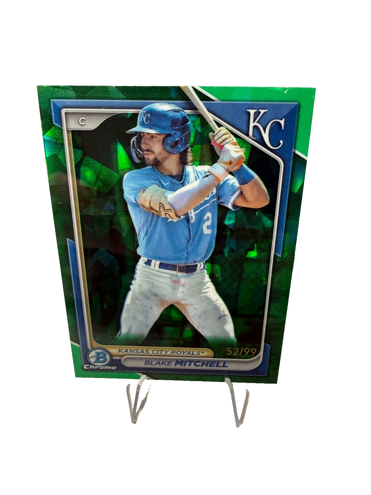Blake Mitchell 2024 Bowman Chrome Prospect Sapphire Green Refractor /99 #BCP-117