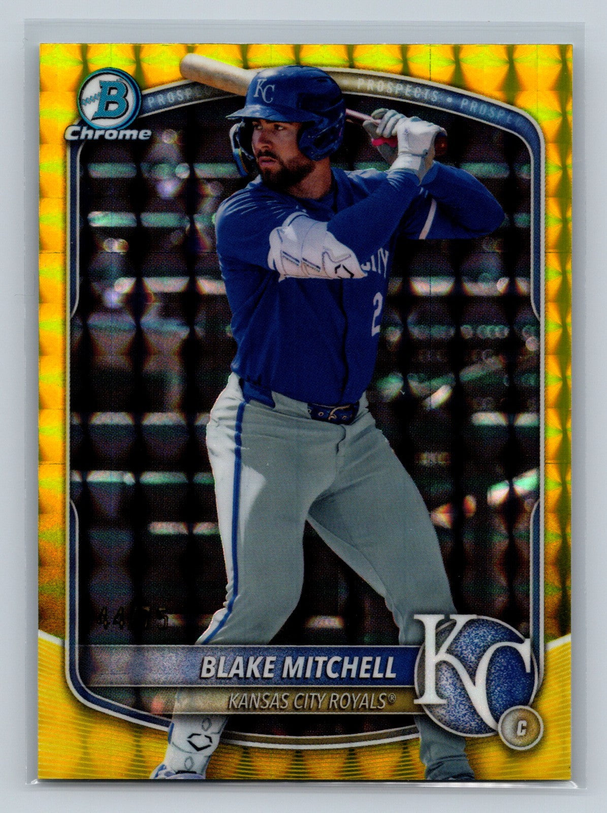 Blake Mitchell 2025 Bowman Draft Chrome Yellow Geometric Refractor /75 #BDC-160