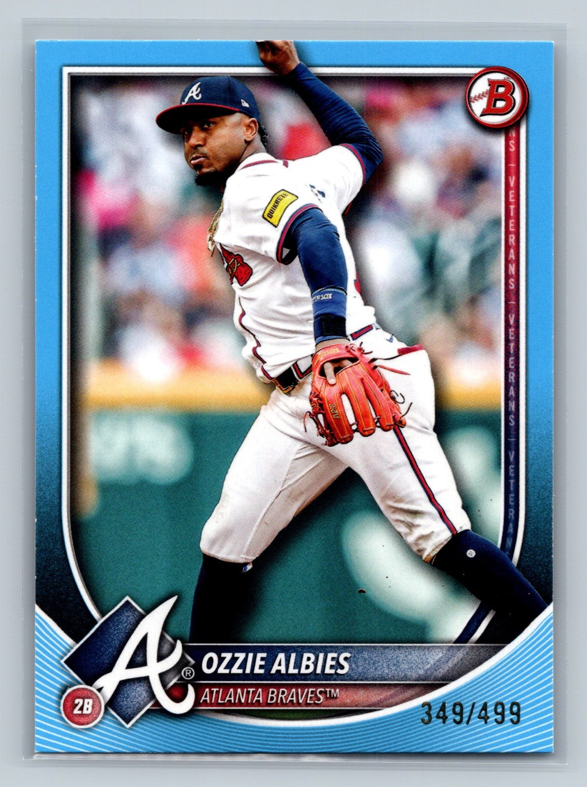 Ozzie Albies 2025 Bowman Sky Blue /499 #71 Braves