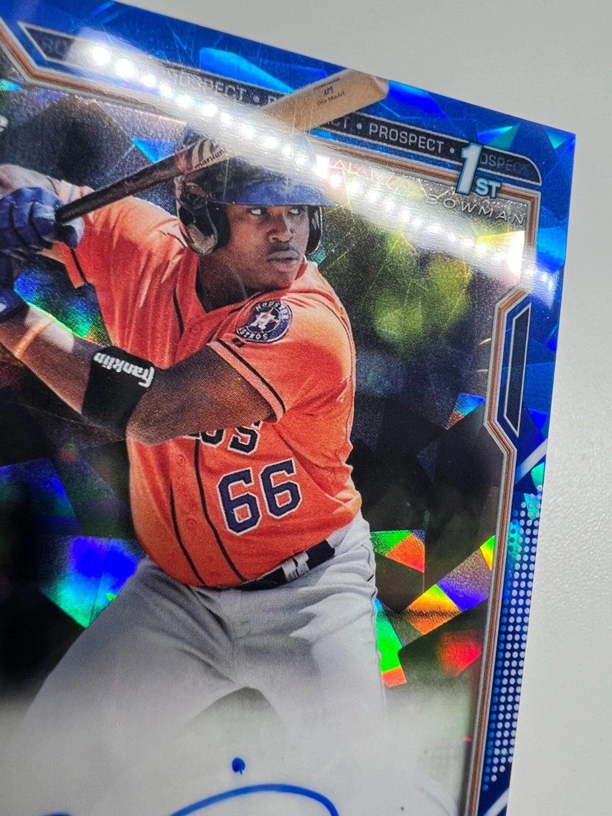 Luis Santana 2021 Bowman Chrome 1st Sapphire Edition Auto #BSPA-LS Astros
