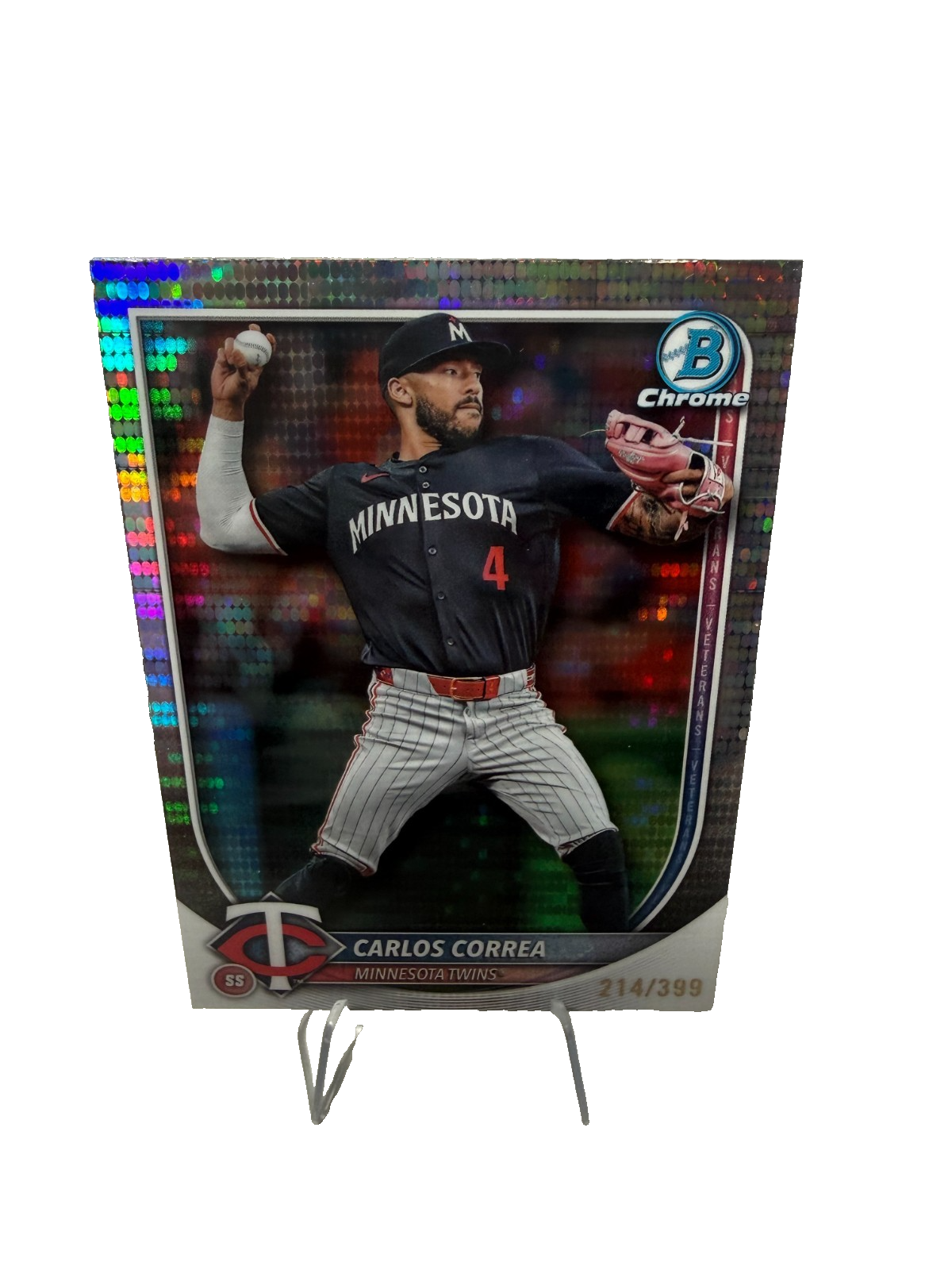 Carlos Correa 2025 Bowman Chrome Pulsar Refractor /399 #54 Twins