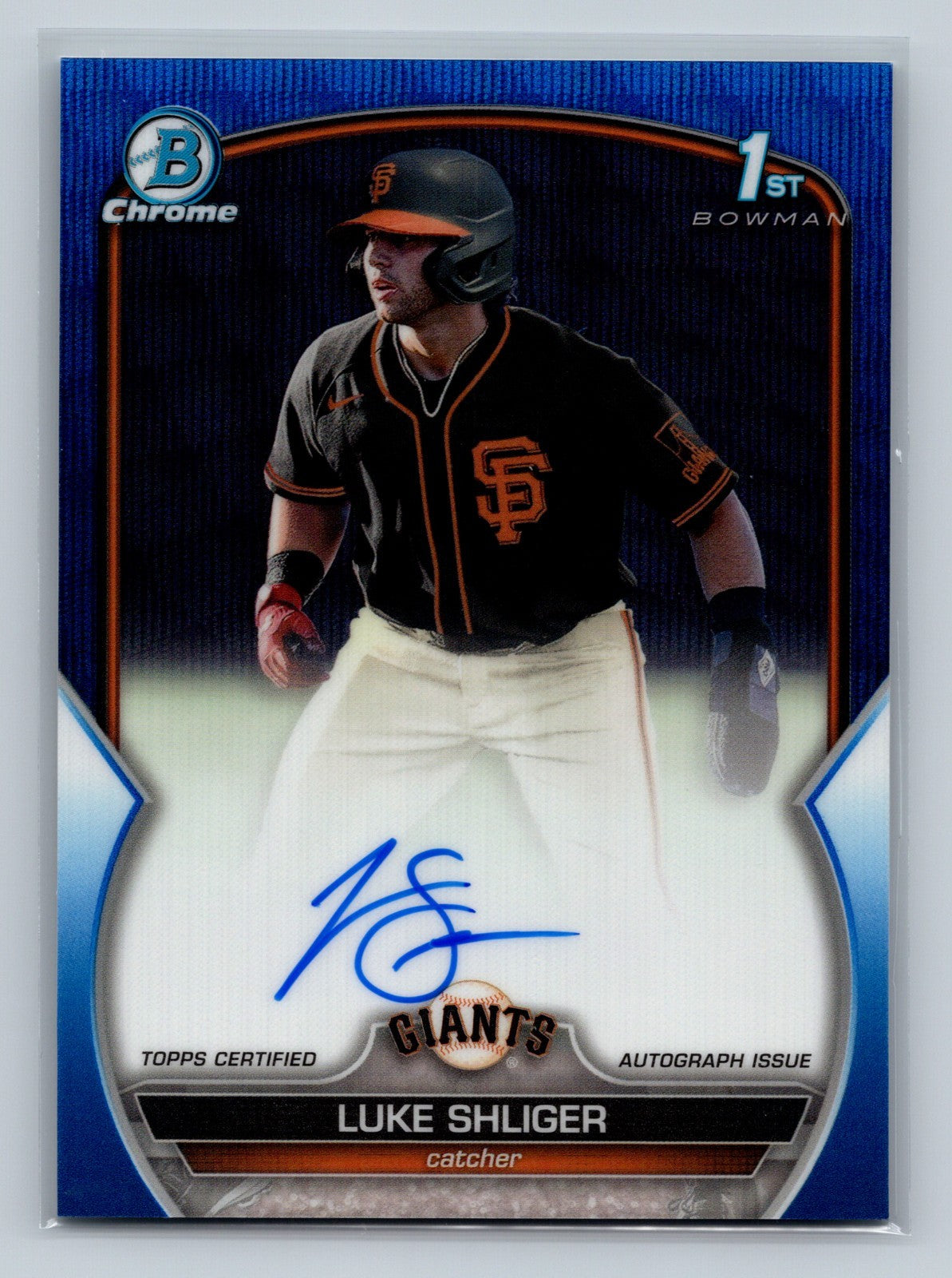 Luke Shliger 2023 Bowman Draft Chrome 1st Blue Wave Refractor Auto /150 #CDA-LS