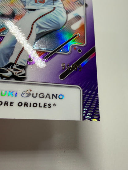 Tomoyuki Sugano 2025 Topps Pristine Purple Refractor RC /99 #82 Orioles