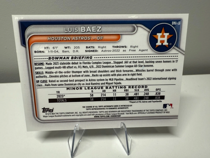 Luis Baez 2024 Bowman Chrome Mega Box Purple Mojo Refractor Auto /199 #BMA-LB