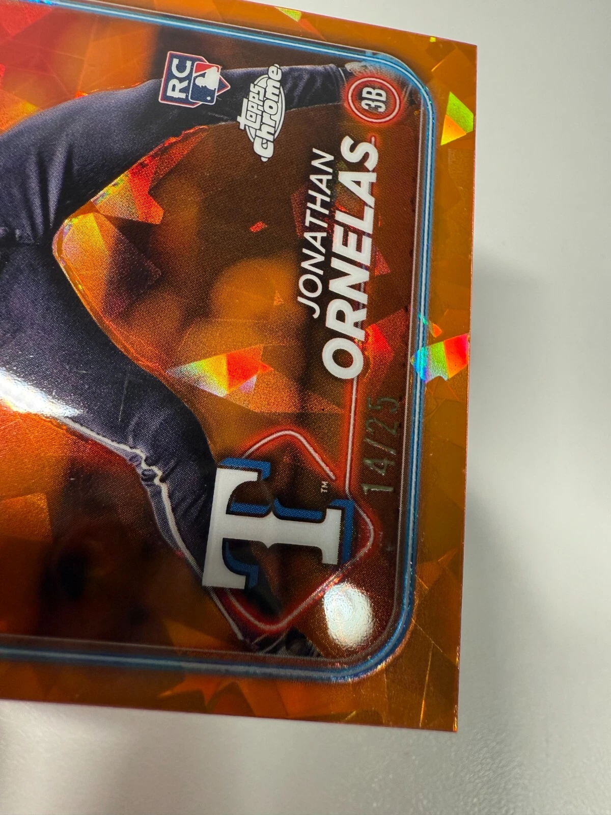 Jonathan Ornelas 2024 Topps Chrome Sapphire Orange RC /25 #575 Rangers