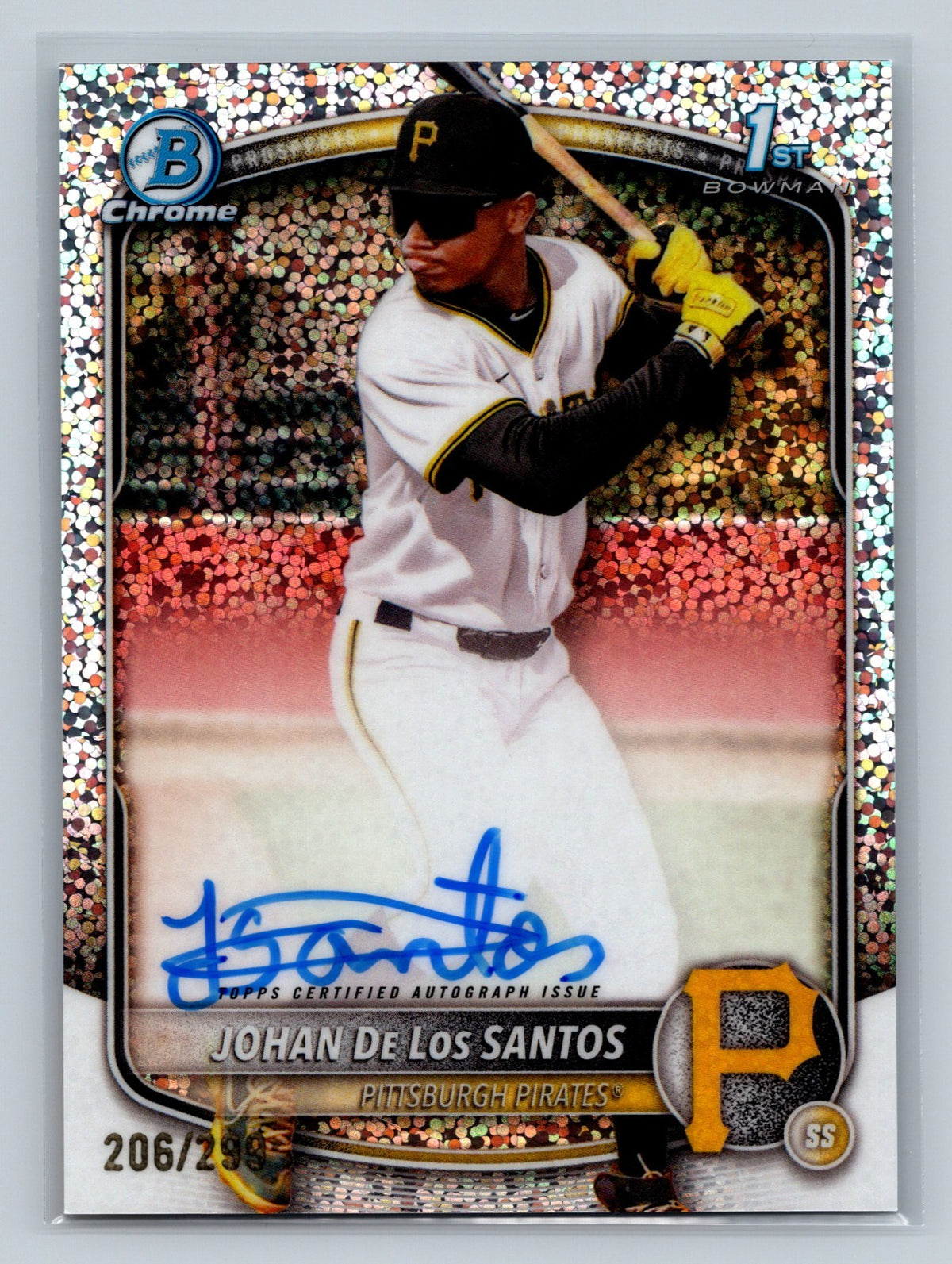 Johan De Los Santos 2025 Bowman Chrome 1st Speckle Refractor Auto /299 #CPA-JDLS