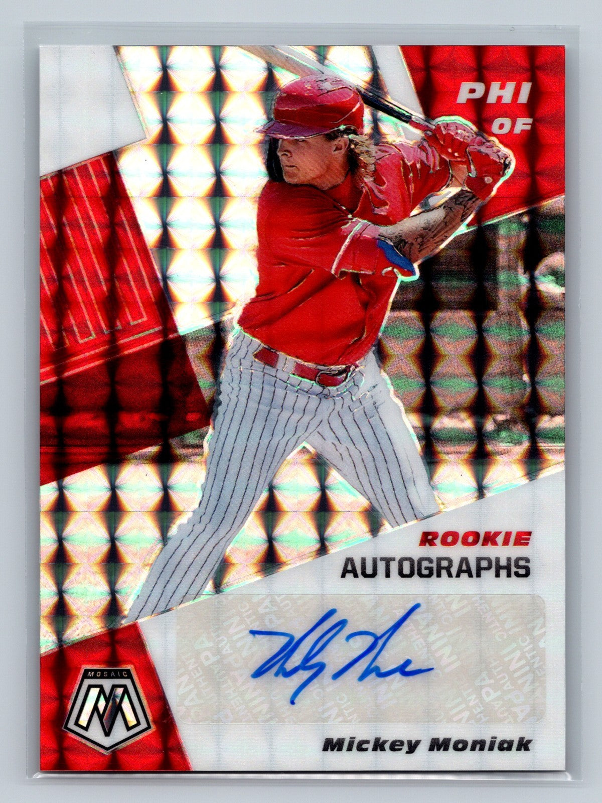 Mickey Moniak 2021 Panini Mosaic Rookie Auto RC #RAM-MM Phillies