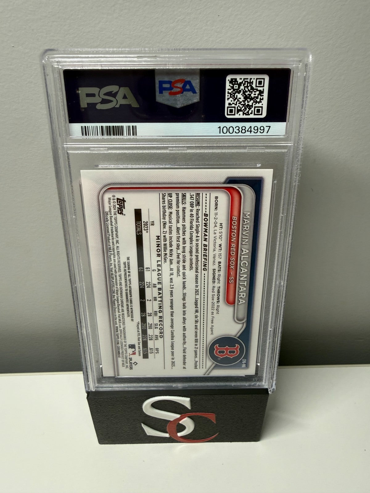 Marvin Alcantara 2024 Bowman Chrome 1st Green Refractor Auto /99 #CPA-MA PSA 10