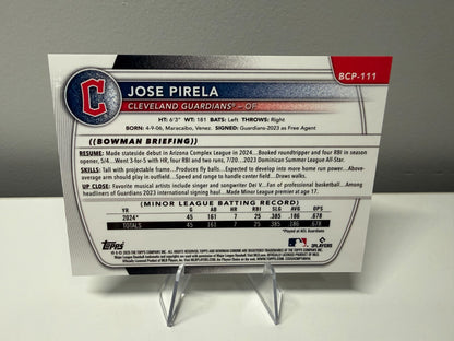 Jose Pirela 2025 Bowman Chrome 1st Fuchsia Magenta Refractor /199 #BCP-111