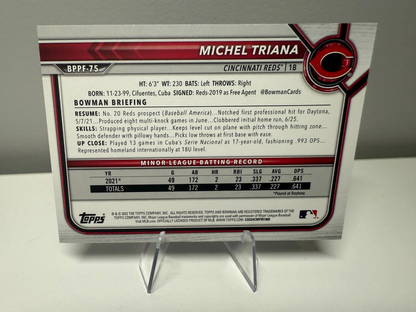 Michel Triana 2022 Bowman 1st Edition Paper Blue /150 #BPPF-75 Reds