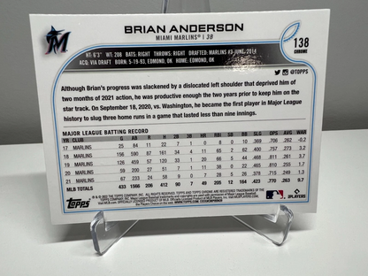 Brian Anderson 2022 Topps Chrome Sonic Black & White RayWave Refractor #138