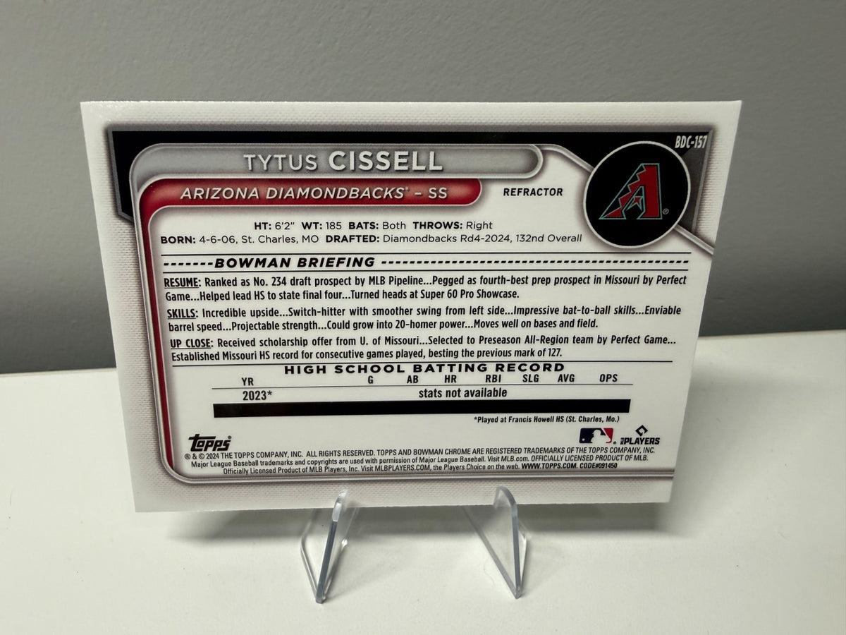 Tytus Cissell 2024 Bowman Draft Chrome 1st Refractor #BDC-157 Diamondbacks