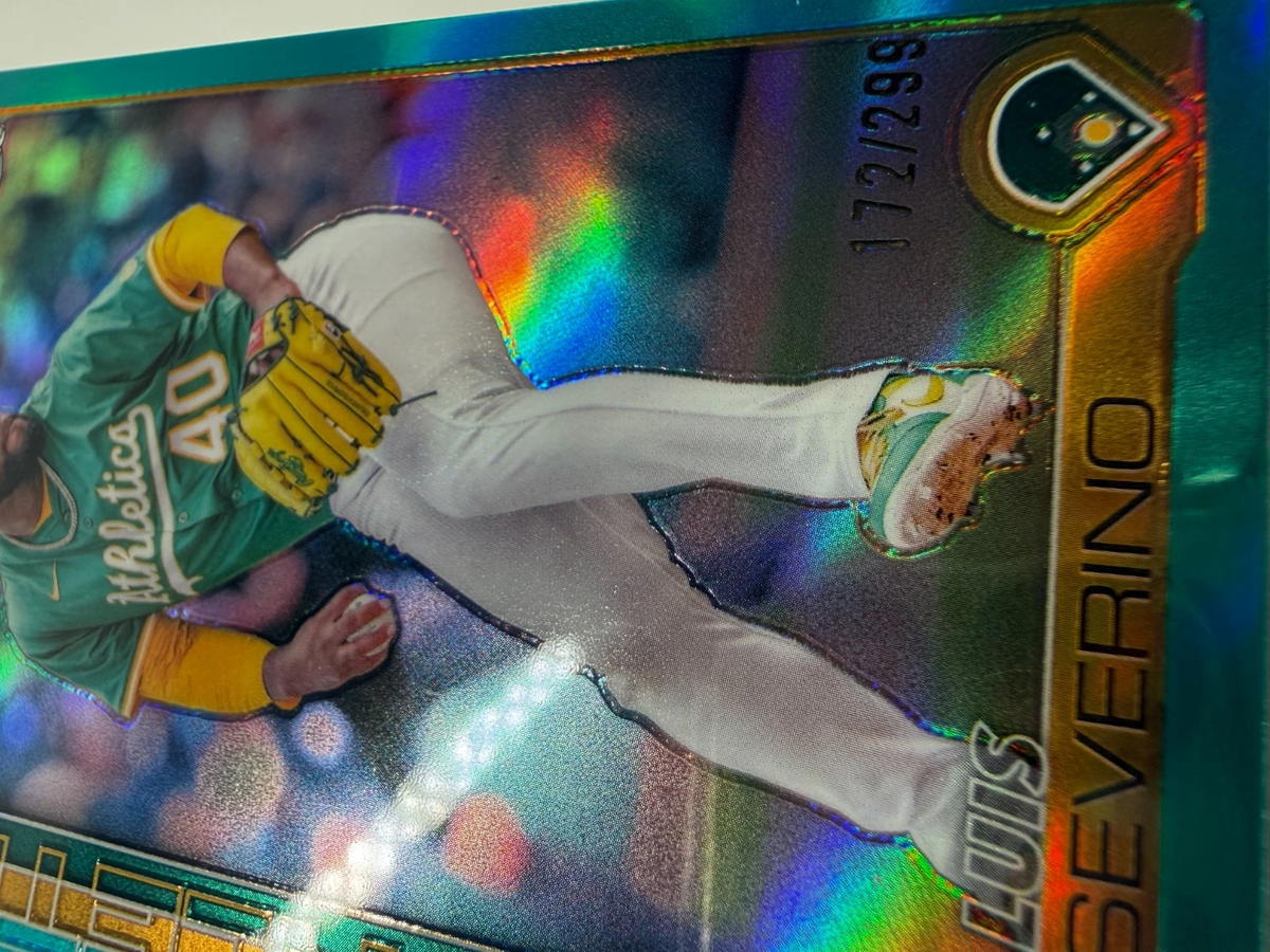 Luis Severino 2025 Topps Chrome Aqua Refractor /299 #241 Athletics