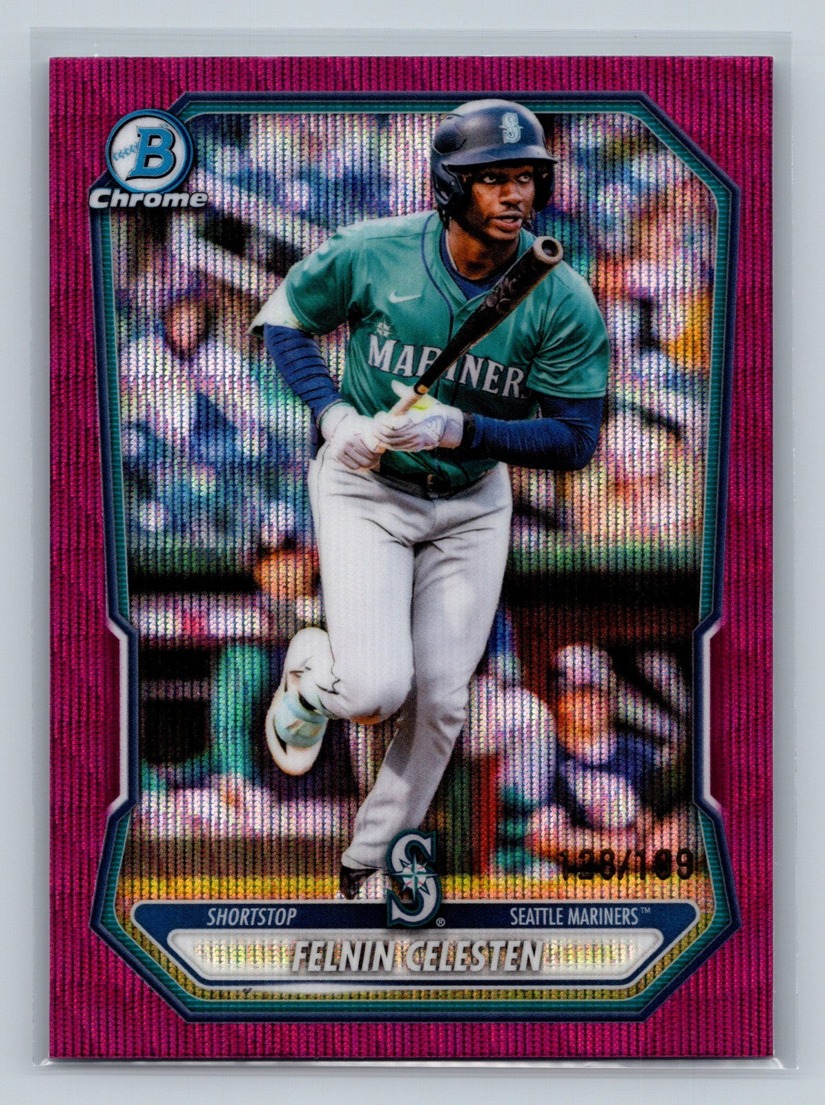 Felnin Celesten 2026 Bowman Chrome Prospect Fuchsia Wave Refractor /199 #BCP-57