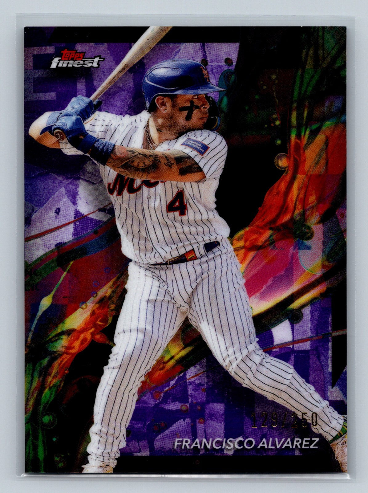 Francisco Alvarez 2024 Topps Finest Common Purple Refractor /250 #46 Mets
