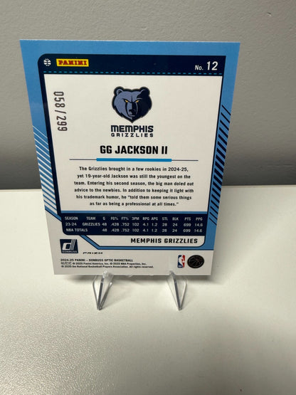 GG Jackson II 2024-25 Panini Donruss Optic Orange Hyper /299 #12 Grizzlies