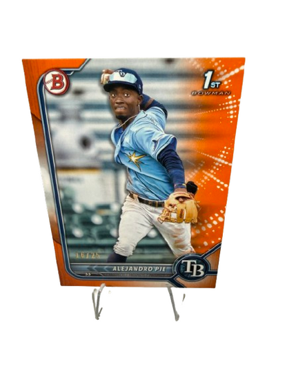 Alejandro Pie 2022 Bowman 1st Paper Orange /25 #BP-99 Rays