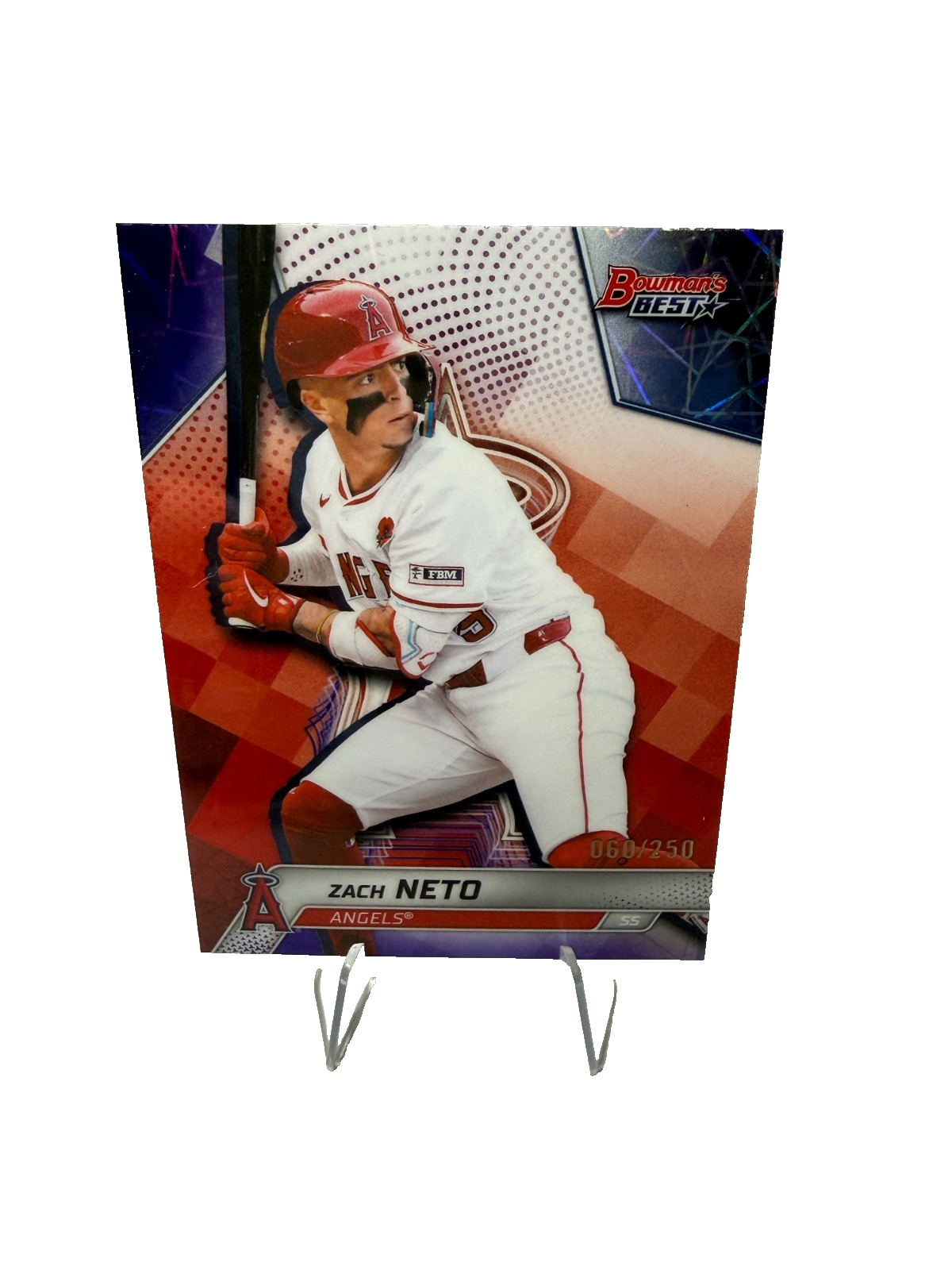 Zach Neto 2025 Bowman's Best Purple Lazer Refractor /250 #47 Angels