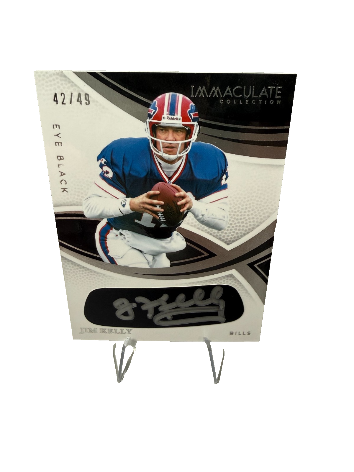 Jim Kelly 2025 Panini Immaculate Collection Eye Black Auto /49 #IEB-JKY Bills