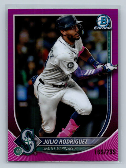 Julio Rodriguez 2025 Bowman Chrome Fuchsia Refractor /299 #66 Mariners