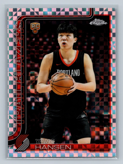 Yang Hansen 2025-26 Topps Chrome X-Fractor RC #266 Trailblazers