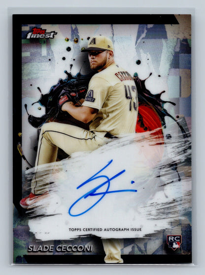 Slade Cecconi 2024 Topps Finest Refractor Auto RC #FA-SCE Diamondbacks