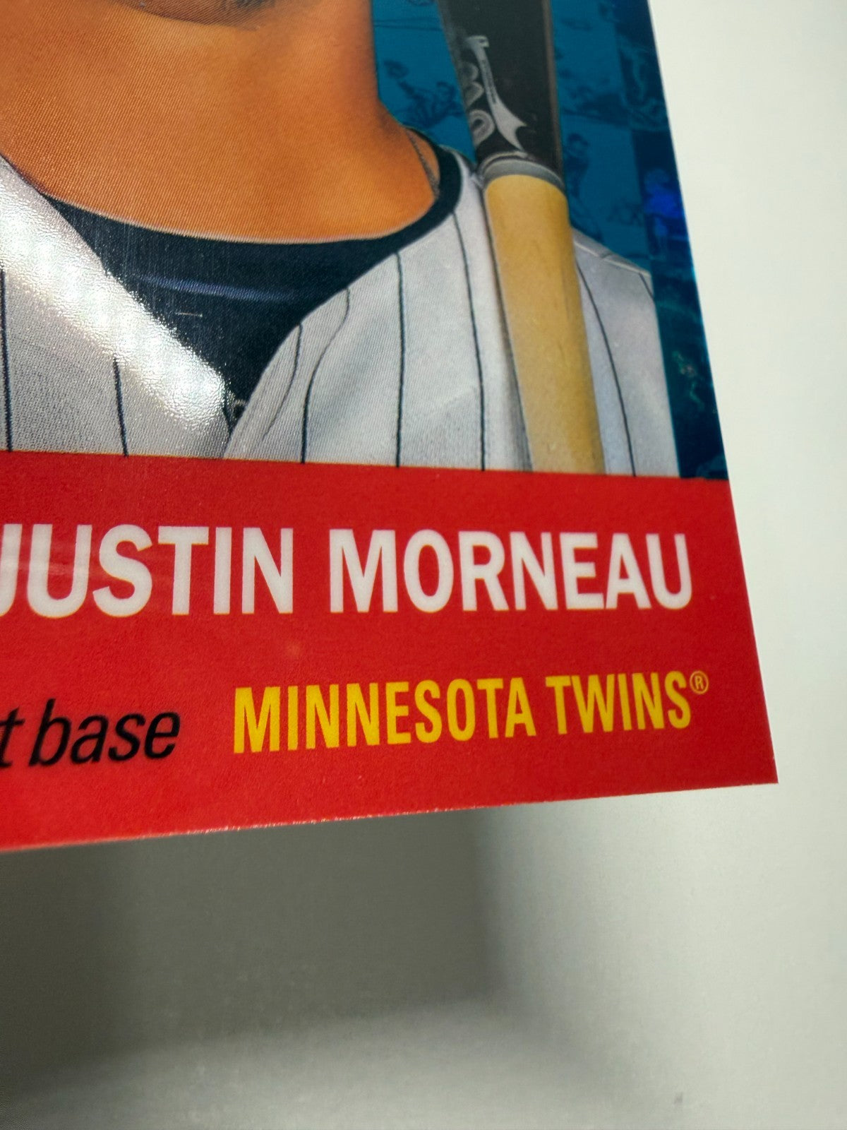 Justin Morneau 2022 Topps Chrome Platinum Anniversary Toile White Blue /199 #453