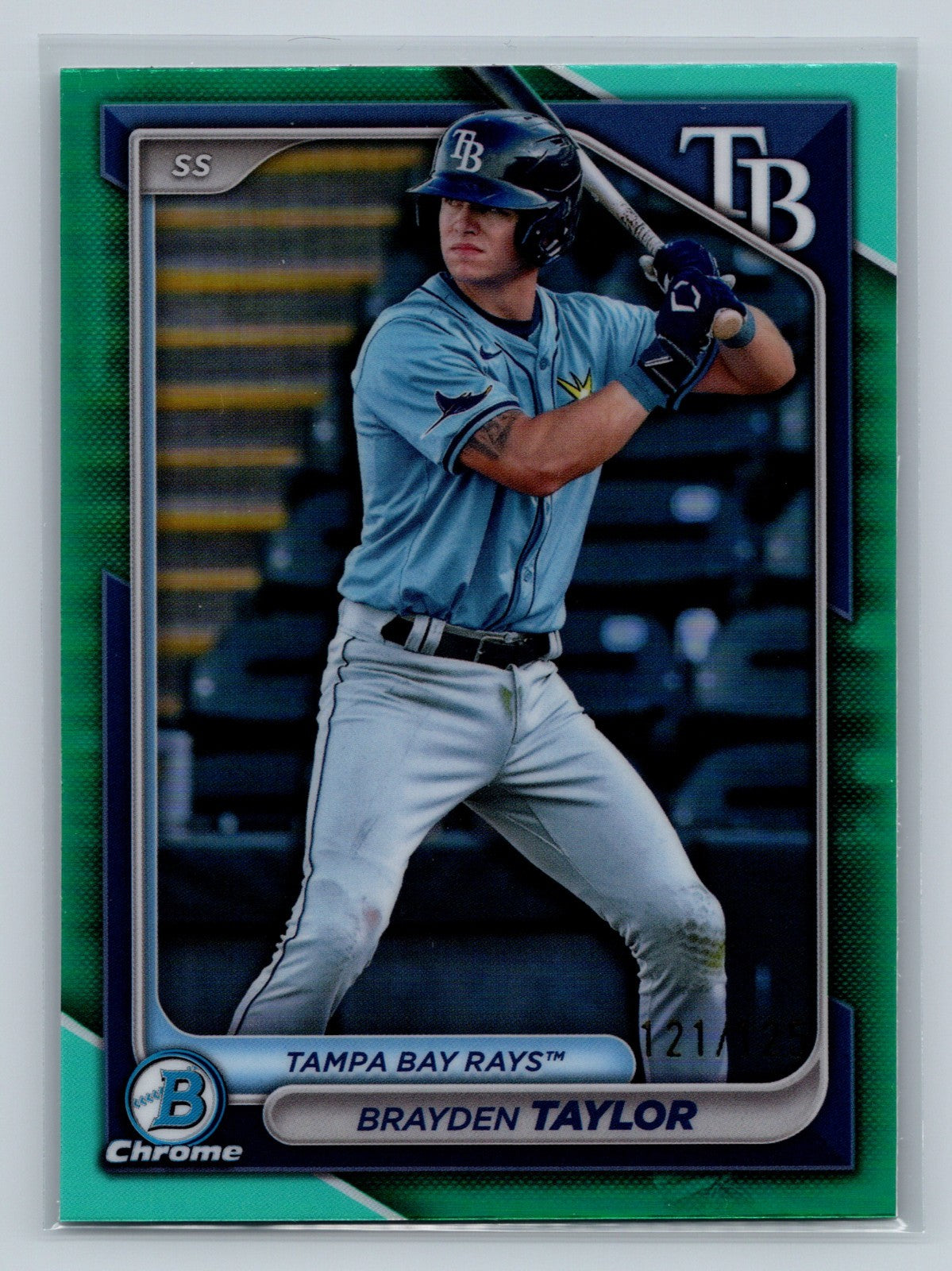 Brayden Taylor 2024 Bowman Chrome 1st Aqua Refractor /125 #BCP-206 Rays