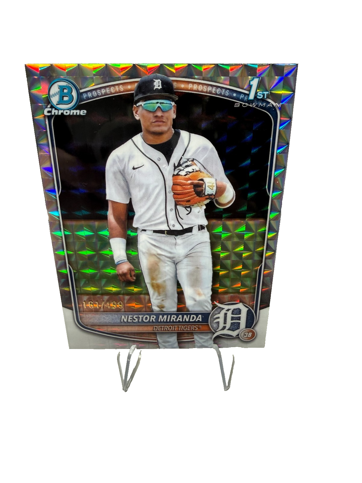 Nestor Miranda 2025 Bowman Chrome 1st Geometric Refractor /499 #Tigers