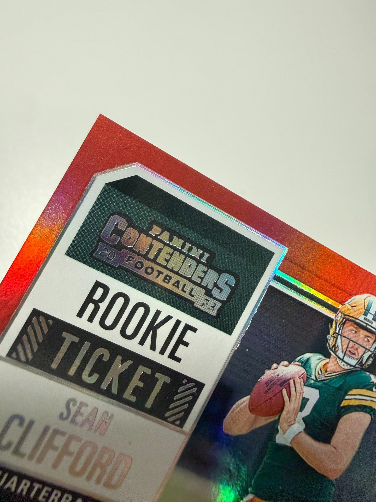 Sean Clifford 2023 Panini Contenders Rookie Ticket Red RC Auto #132 Packers