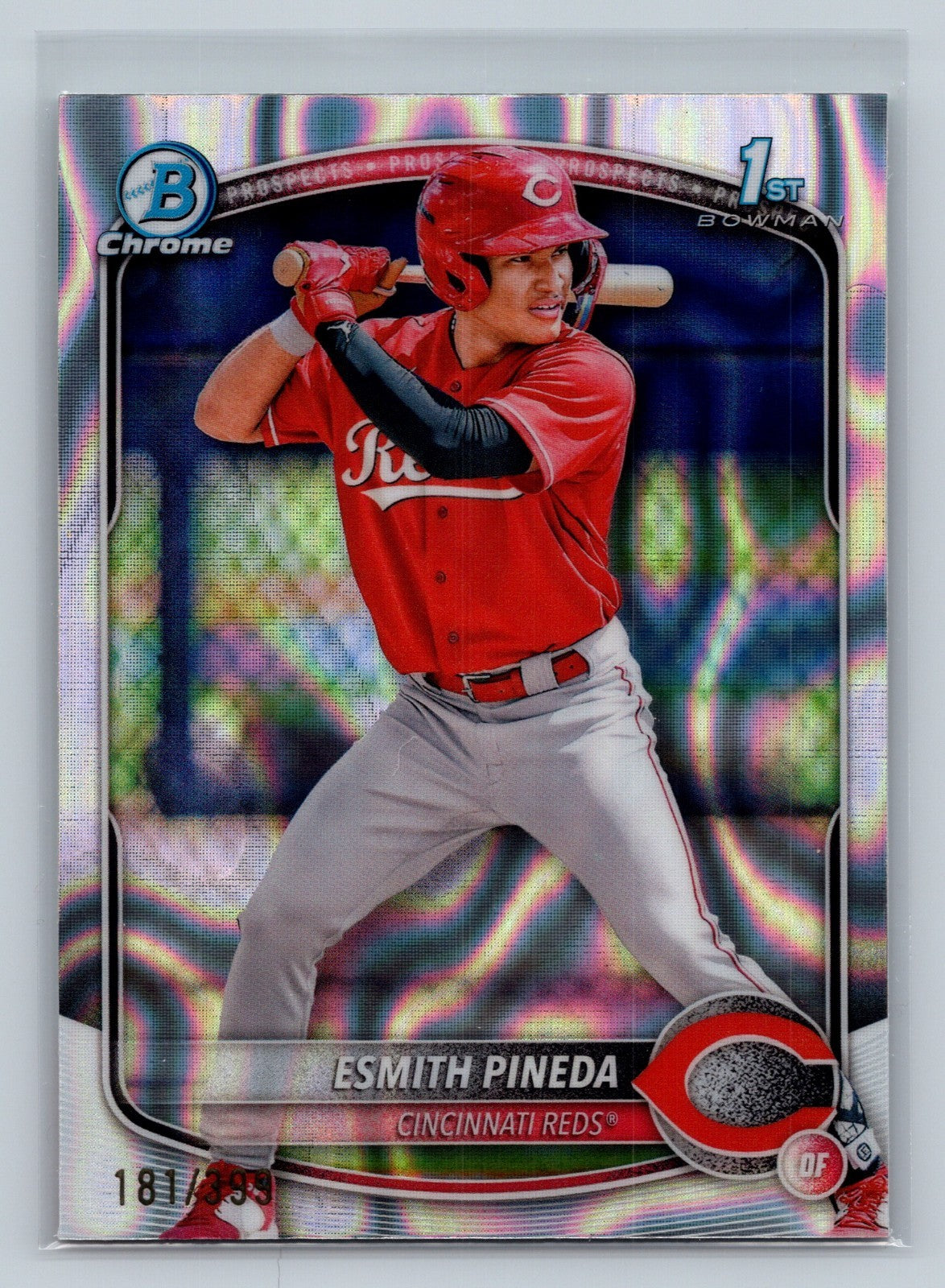 Esmith Pineda 2025 Bowman Chrome 1st Lava Refractor /399 #BCP-37 Reds