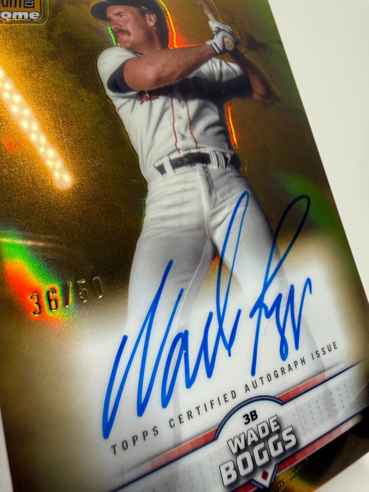Wade Boggs 2025 Topps Stadium Club Chrome Gold Refractor Auto /50 #SCCA-WB